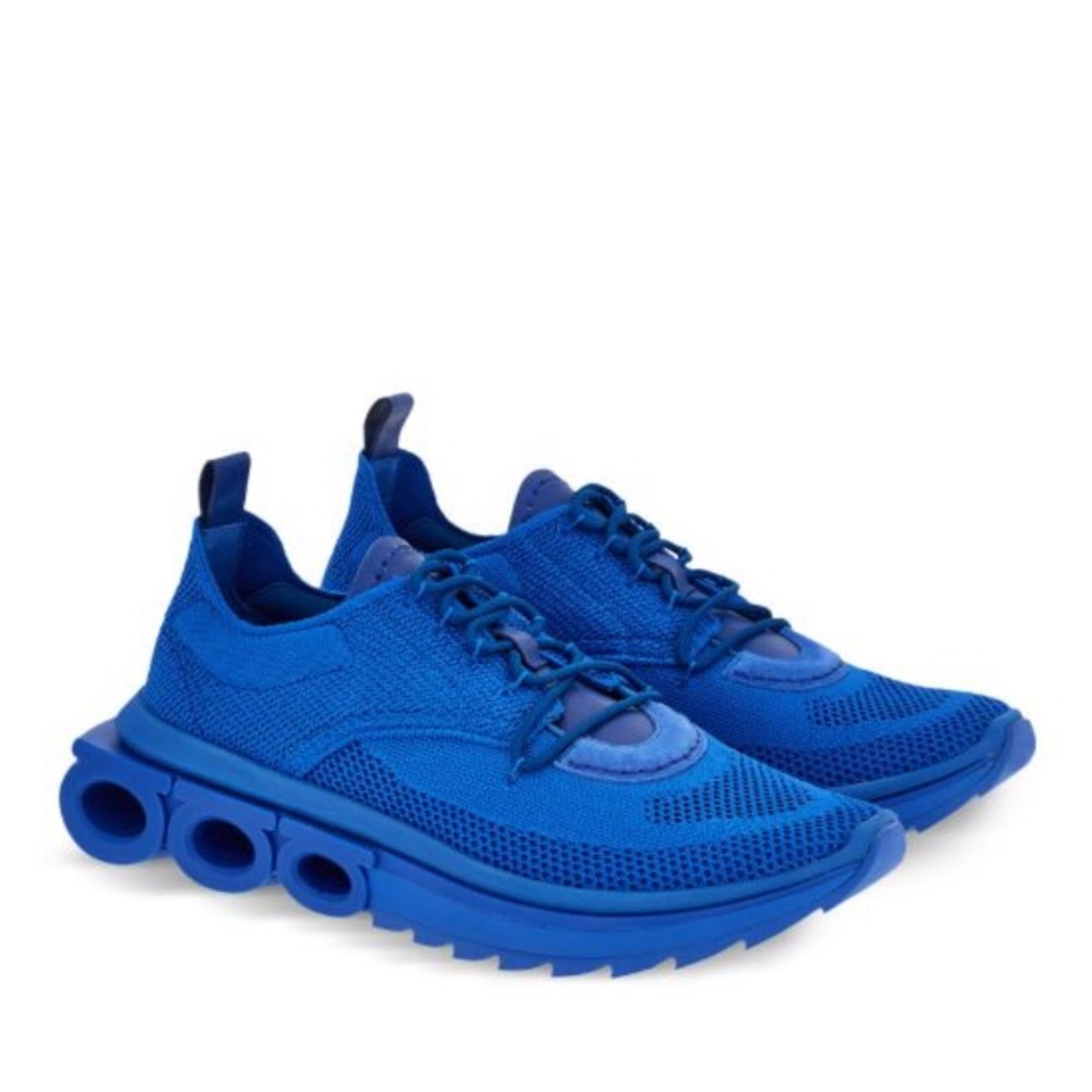 Ferragamo men’s knitted Nima cobalt blue sneakers new in box multiple sizes - Picture 2 of 5